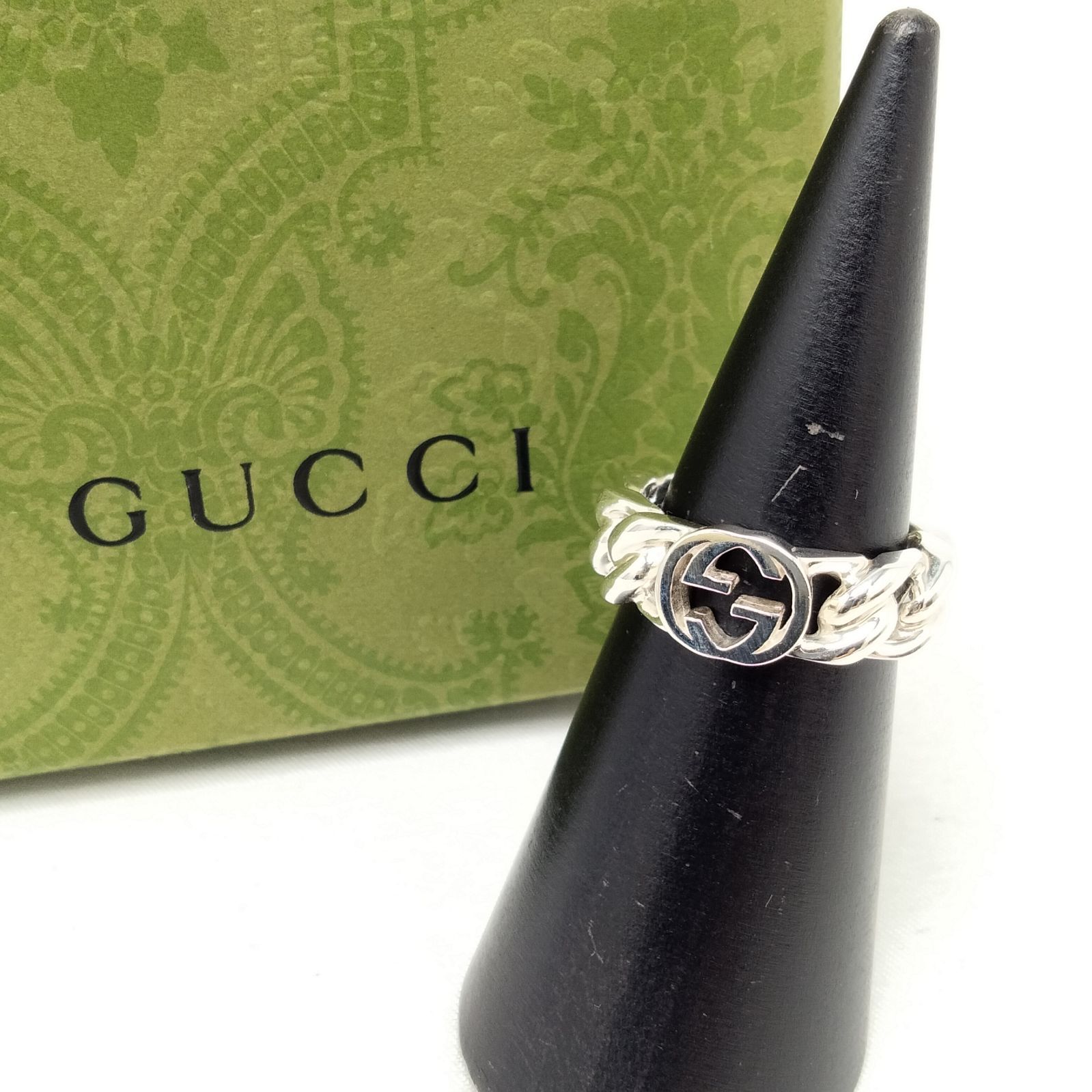 現行品　GUCCI グッチ　インターロッキング　GG シルバーリング　刻印17 現行品 GUCCI グッチ インターロッキング GG シルバーリング 刻印17