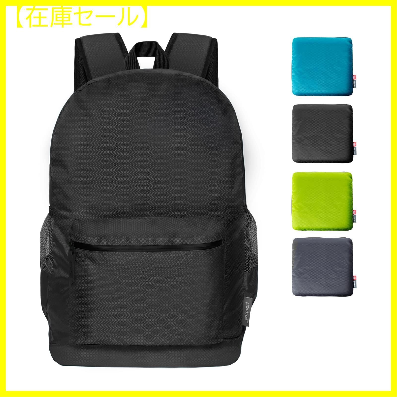 【色:ブラック】ハイキングデイパック 18L リュック防水 コンパクト 折りたた