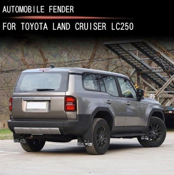 24年式 トヨタ プラド LC250型 ロゴ入りマッドガード 4枚セット 風 泥よけ 2色選択可