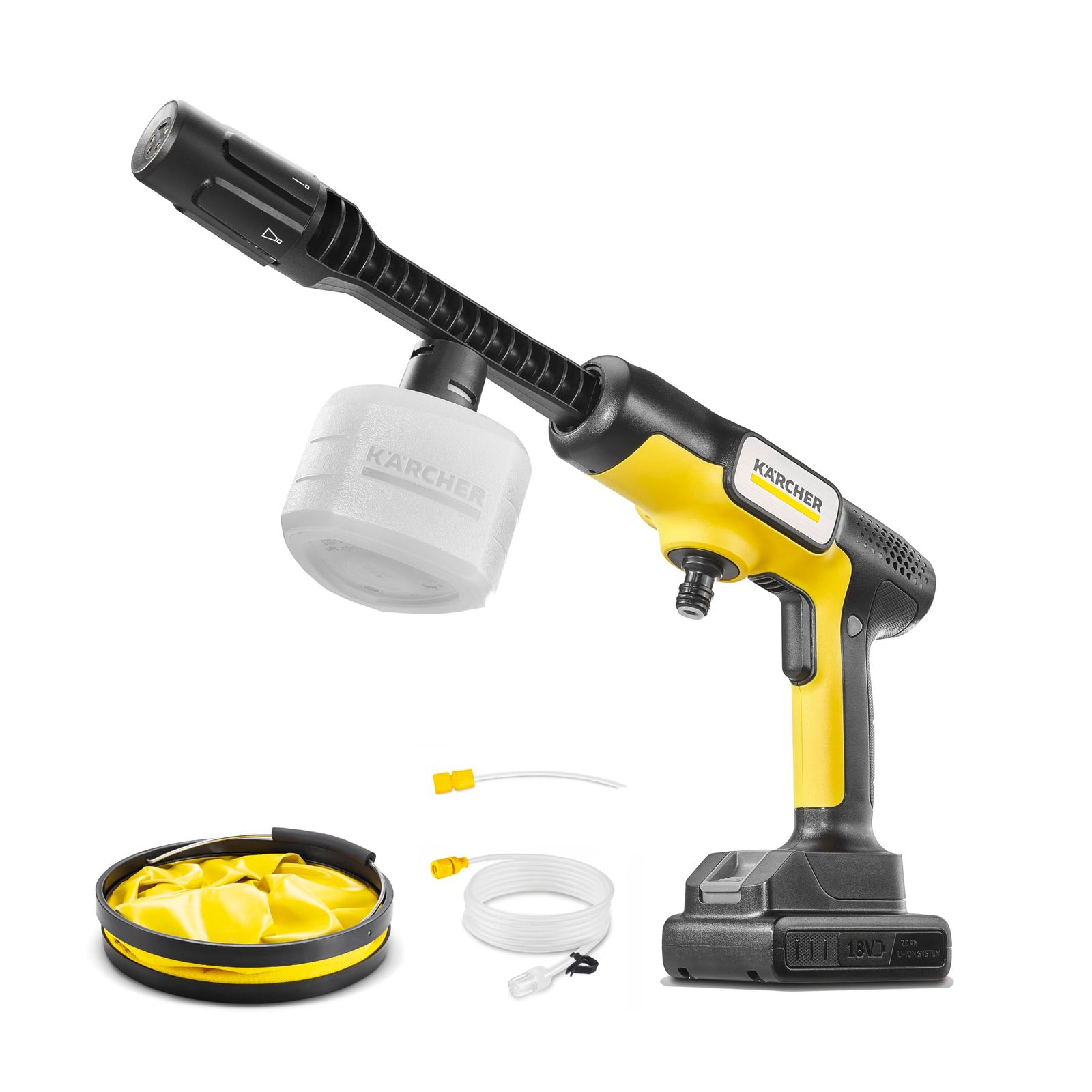 数量 ケルヒャー Karcher コードレス高圧洗浄機 OC 5 Handy Plus CB USB-C充電式 10W以上推奨 水道接続不要 折畳みバケツ付き|丈夫なホース 高性能5in1ノズル 安全ロック機能搭載 薄型バッテリー ペットボトル使