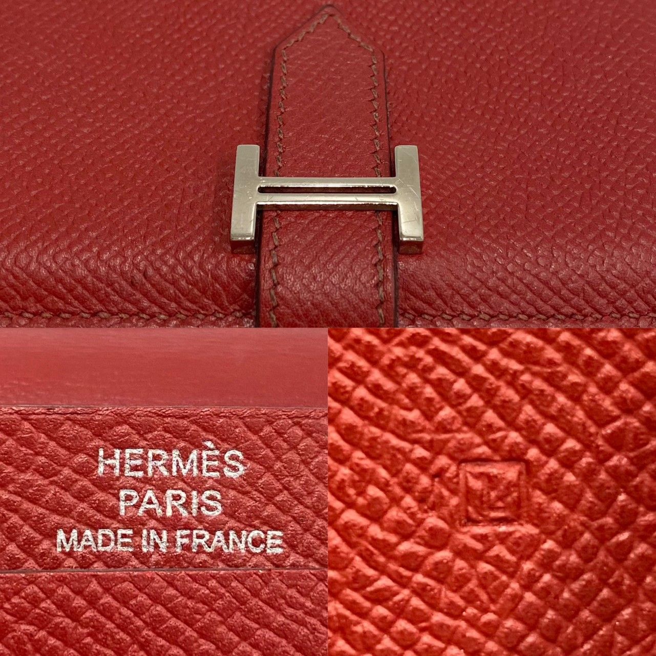 極 美品 □L 刻印 HERMES エルメス ベアンミニ ロゴ 金具 ヴォー