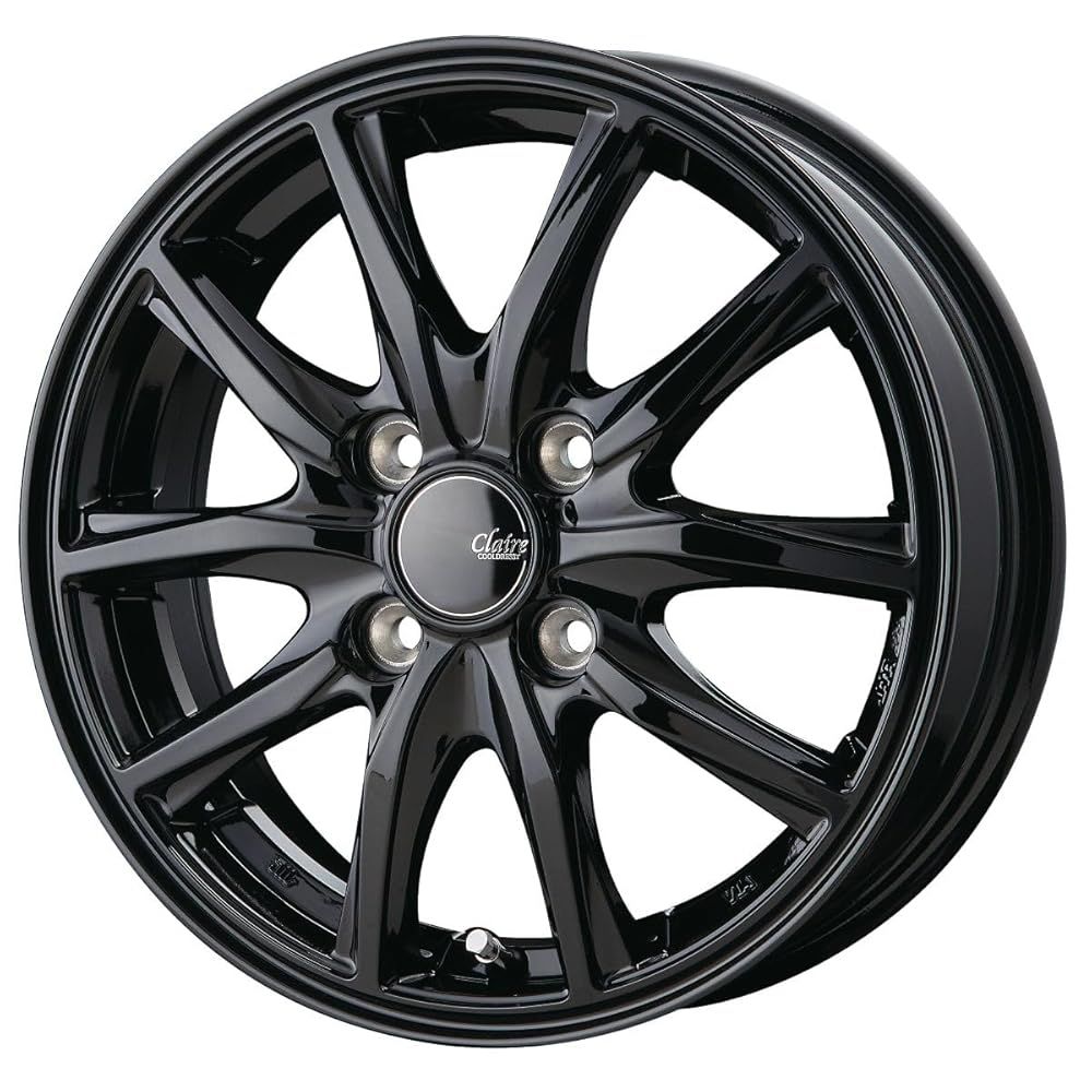 14インチアルミホイール 4本セット 軽自動車 CLAIRE|クレール GZ10 グロスブラック|GBK 14-4.5 45 法人 |個人宅配送不可 スタッドレスにオススメ