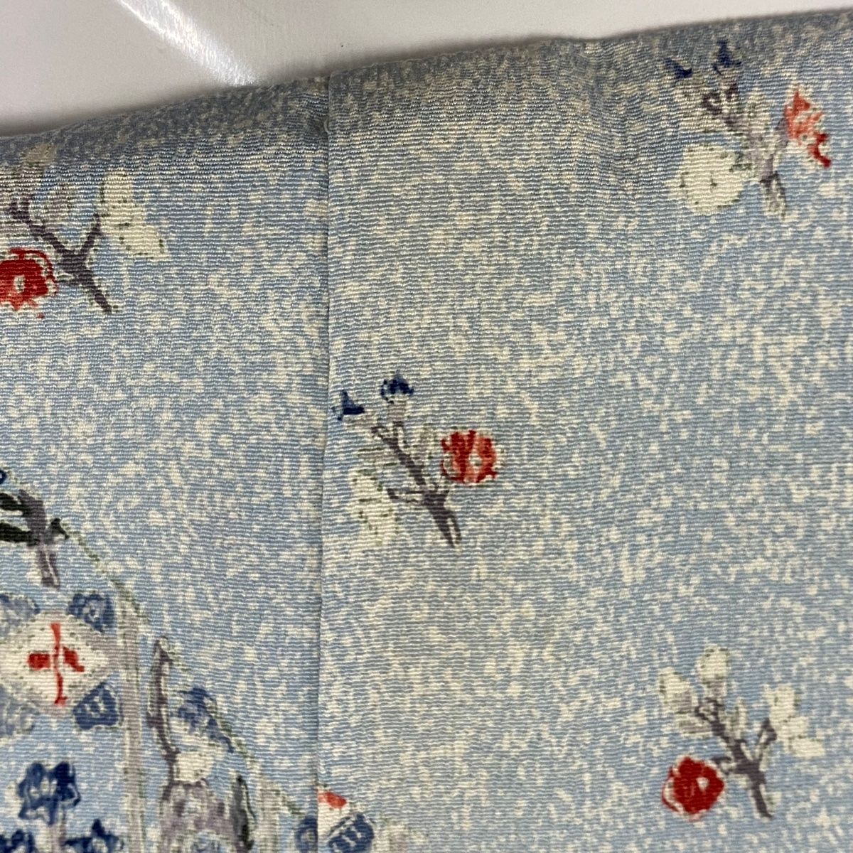 訪問着 身丈155cm 裄丈61cm S 袷 草花 幾何学 水色 正絹 優品 【中古】