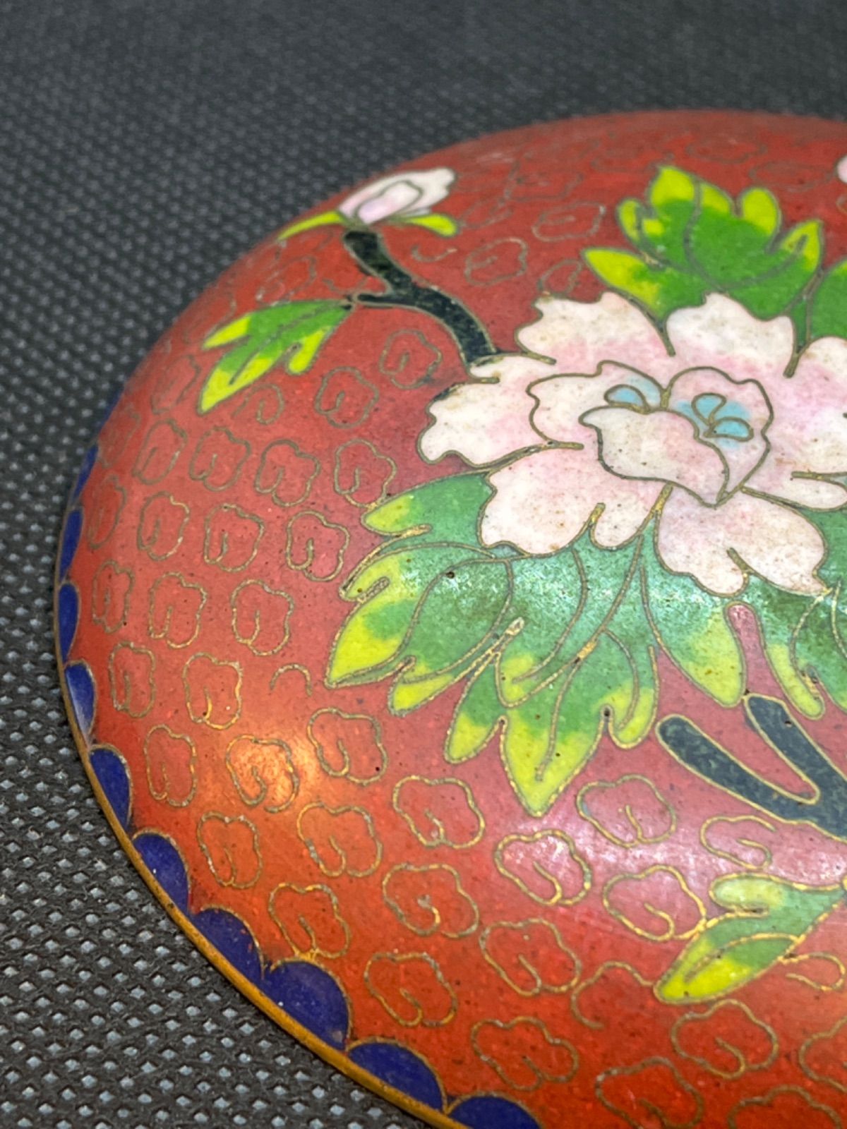 七宝香合景泰藍法欄彩香合印泥盒小物入れ茶道具香道具文房具中国