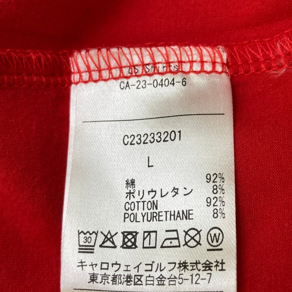 サイズ：L CALLAWAY キャロウェイ 2023年モデル モックネック 長袖Tシャツ  レッド系 [240101424970] ゴルフウェア レディース ストスト CALLAWAY キャロウェイ 2023年モデル モックネック 長袖Tシャツ