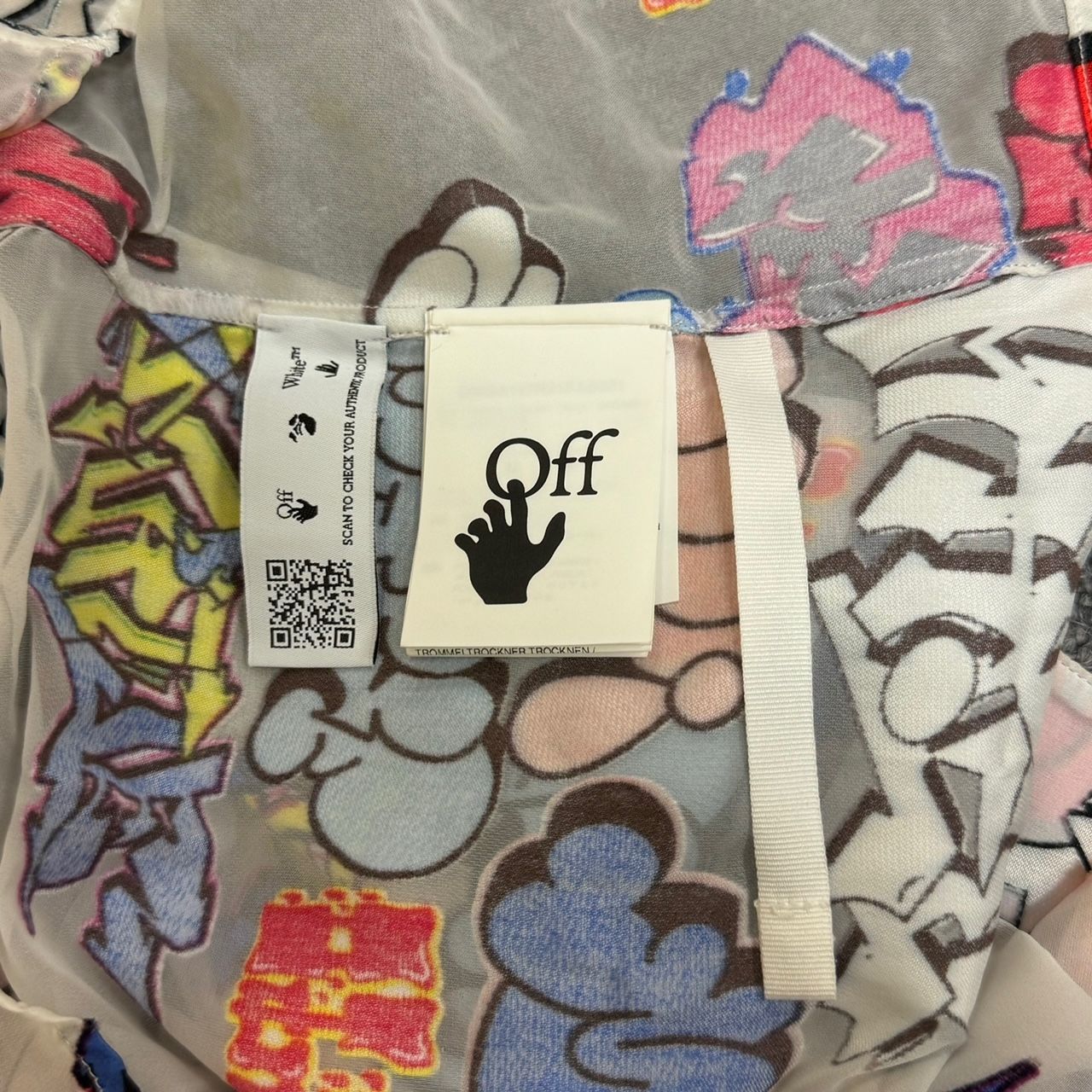 OFF-WHITE 21SS Graffiti Slim Shirt グラフィティシースルーパッチ