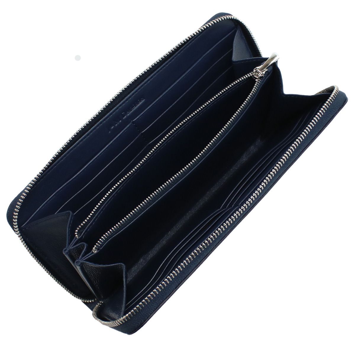 J&M DAVIDSON ネイビー レザー ラウンドファスナー 長財布