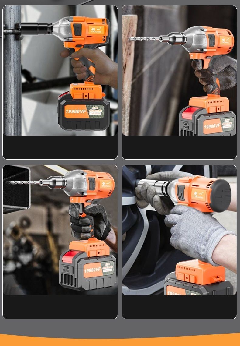 プロ級 電動インパクトレンチ 580N.m 多点セ ット ー1台4役タイヤ交換 バッテリー併用電動ドリルドライバー セット 電池1個 HRDEVELOPMENT_JP