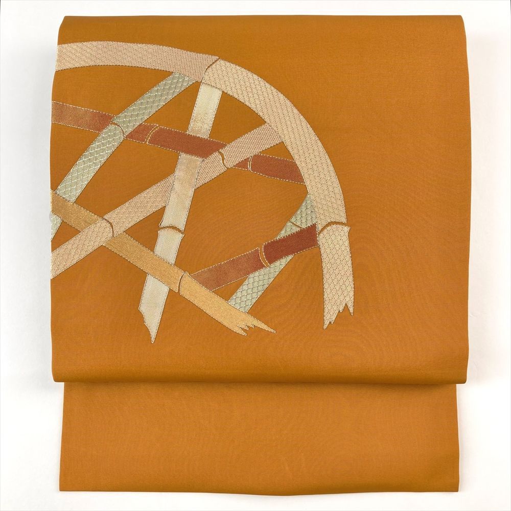 平和屋着物＊夏物 九寸名古屋帯 飛鶴文 金銀糸 正絹 逸品 CAAV4971eg