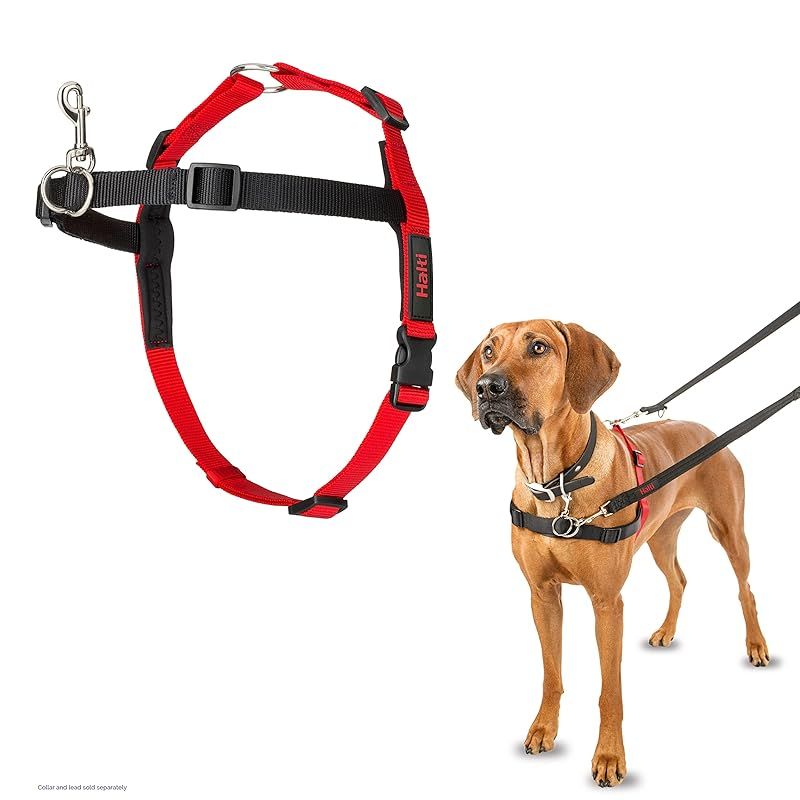 Halti フロント コントロール ハーネス 犬 引っ張り 防止 ブラック レッド 大型犬 Lサイズ 1