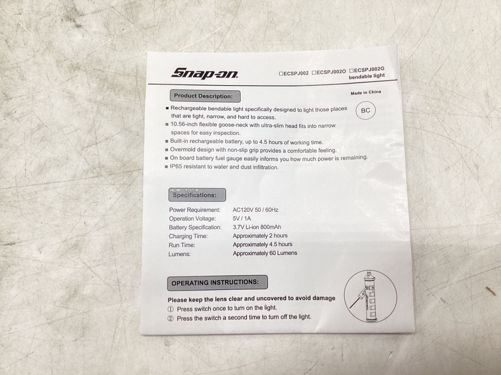 充電式フレキシブルLEDライト