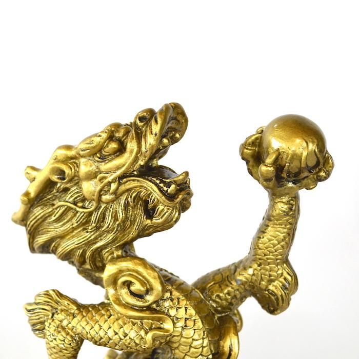 昇龍 ゴールド 金 ブロンズ風 ドラゴン 置物 財運 金運アップ