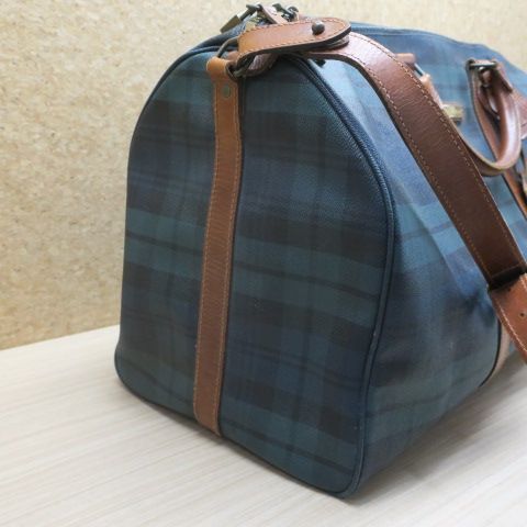 ヴィンテージ ポロラルフローレン チェック ボストンバッグ 2way 緑