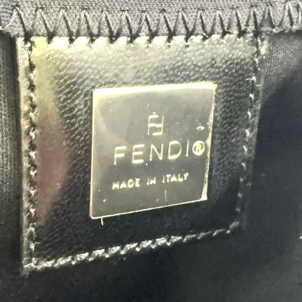 FENDI マンマバケット ワンショルダー レザー×コットン ブラック FENDI マンマバケット ワンショルダー レザー×コットン ブラック
