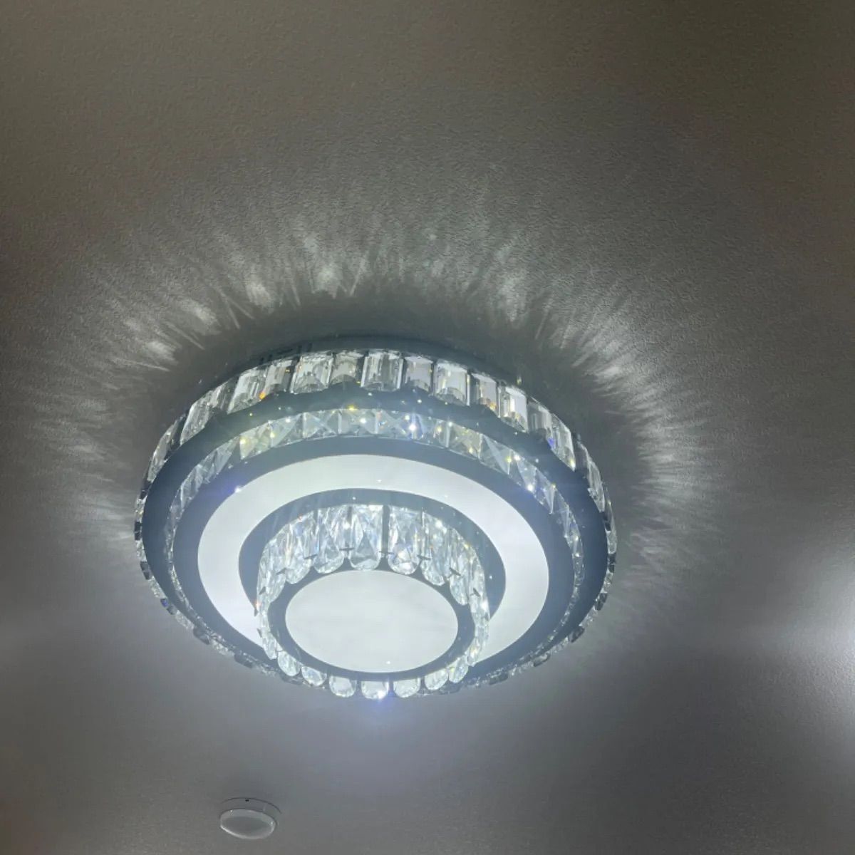 リモコン付き高級ステンレス鋼 K9 クリスタルフラッシュマウント天井  