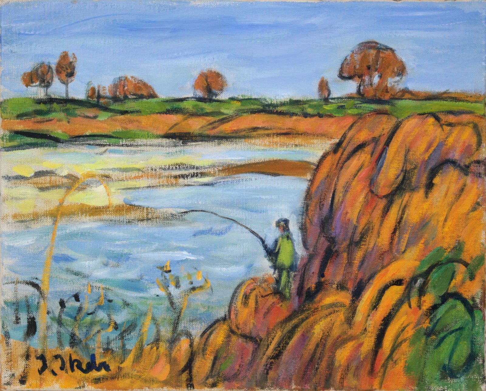 池辺一郎『秋の川』油彩画【真作保証】 絵画 池辺一郎『秋の川』油彩画【真作保証】 絵画 - メルカリ