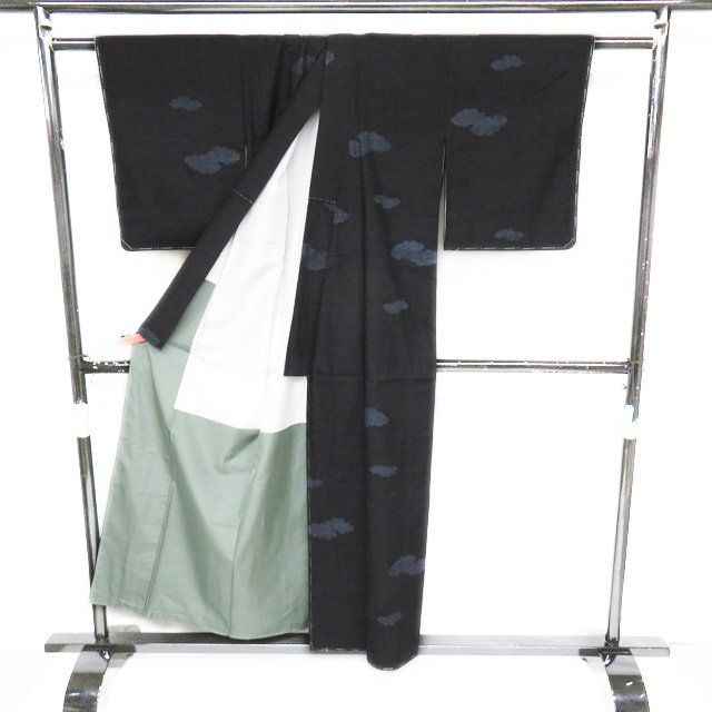 結城紬 着物 中古 ラベル付 160亀甲 身丈155cm SA A1056-1