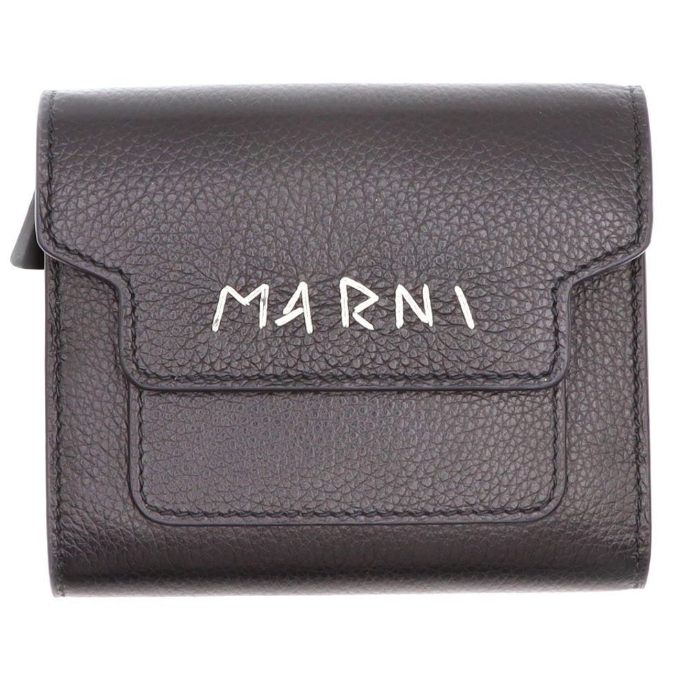 【美品】マルニ MARNI スクエアフラップウォレット 三つ折り財布 MARNI (マルニ) スクエアフラップウォレット 三つ折り財布