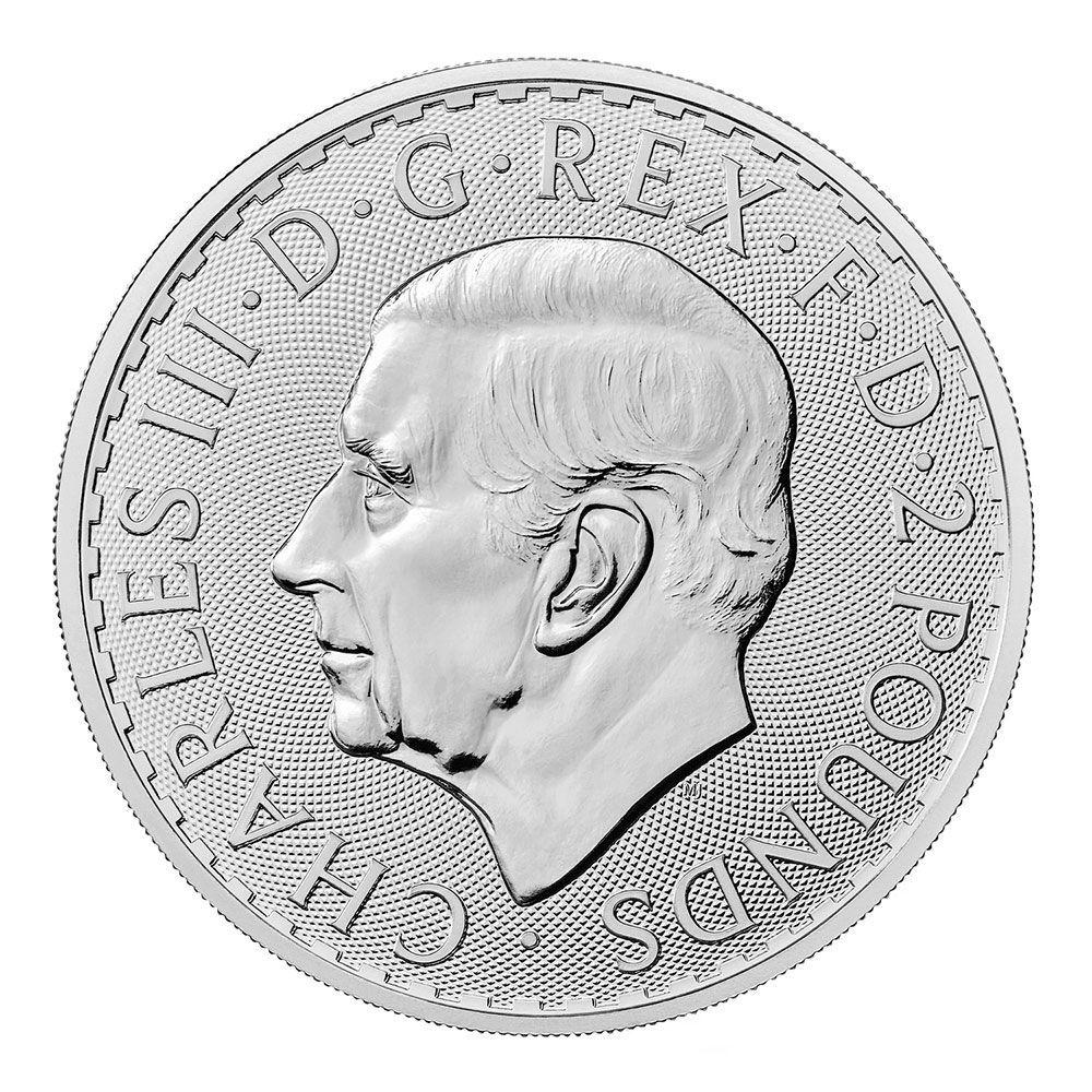 イギリス 2023 チャールズ3世 ブリタニア 2ポンド 1オンス 銀貨 【500
