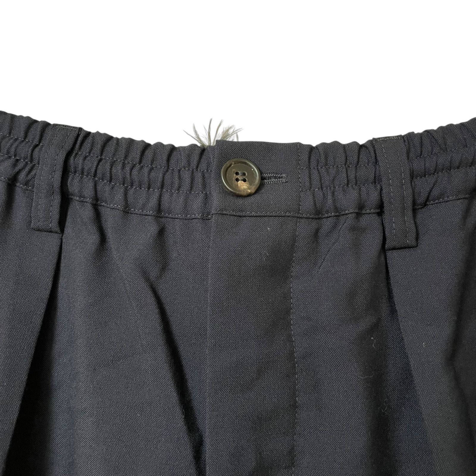 MARNI ネイビー ウールトロピカル パンツ サイズ46