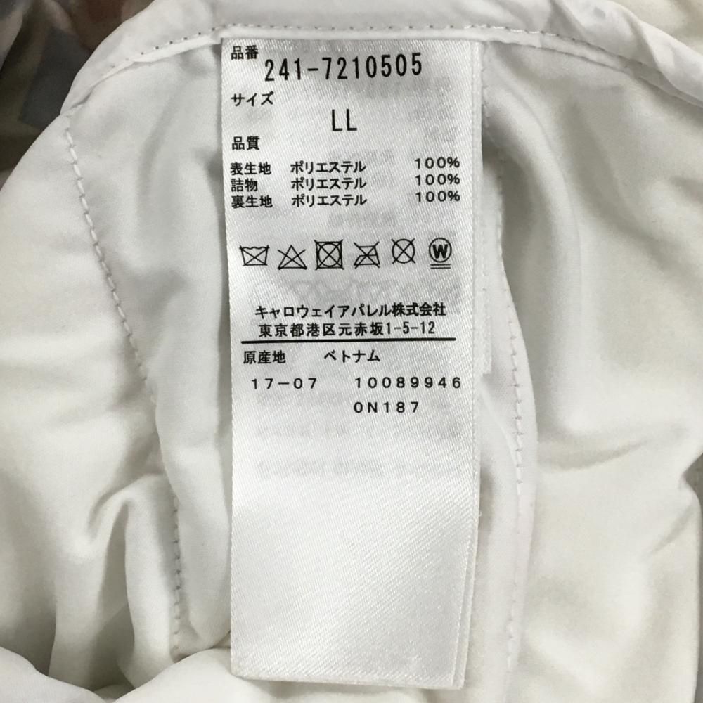 キャロウェイ 2WAY中綿ジャケット 白×ブルー×レッド 総柄 袖着脱可 メンズ LL ゴルフウェア Callaway WHITEMONARCHHOTEL_COM