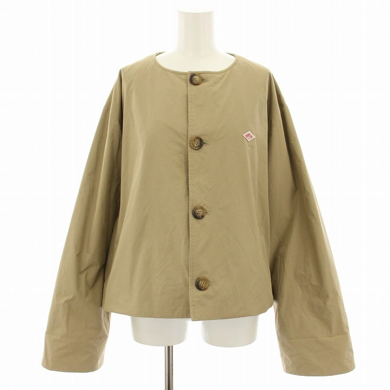 DANTON ノーカラージャケット グレージュ 36 新品未使用品 ダントン DANTON インサレーションカラーレスショートジャケット