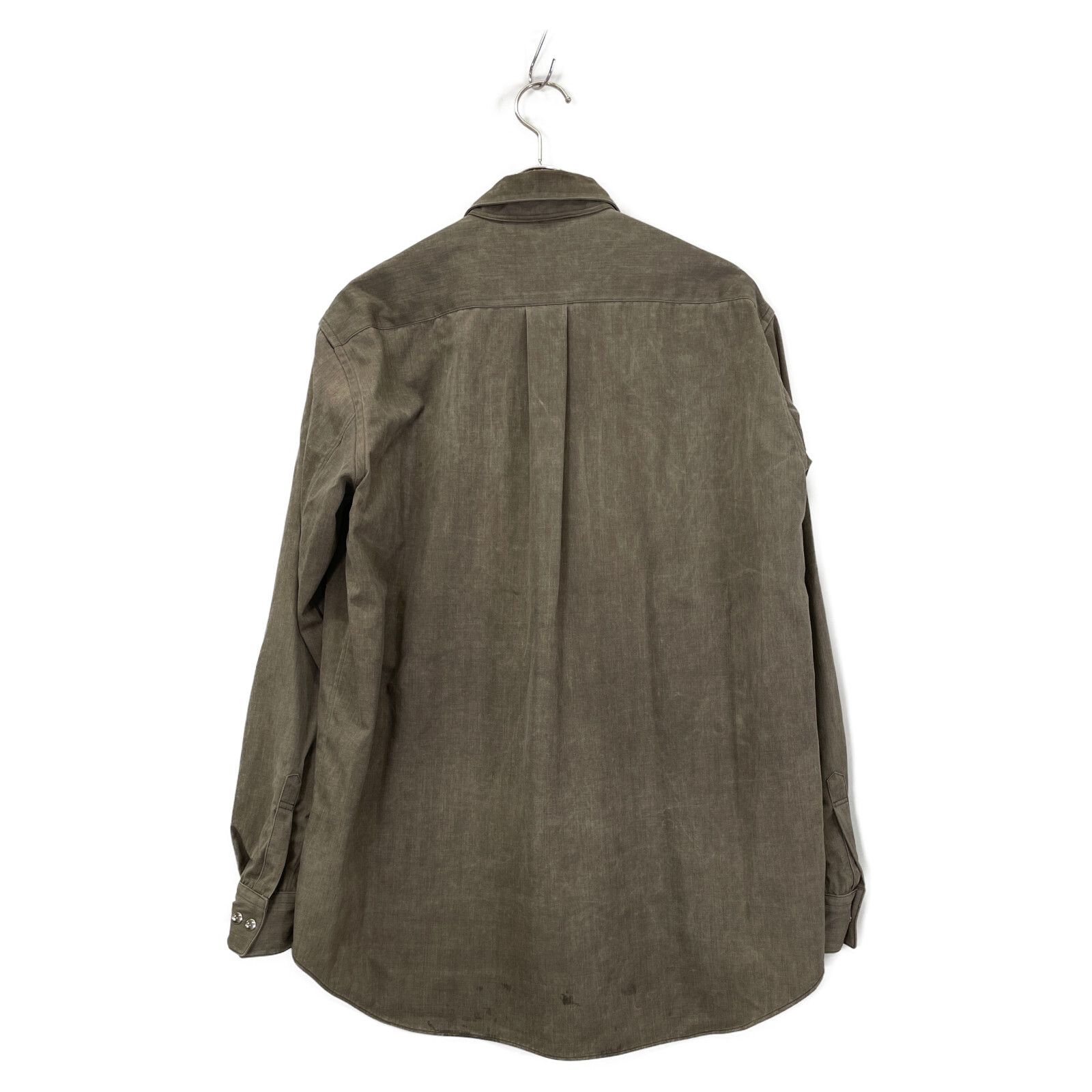 【定価59400円】NULABEL ナチュラルダイ ウールギャバジン シャツ NULABEL ニューレーベル ブラウン ナチュラルダイ ウール