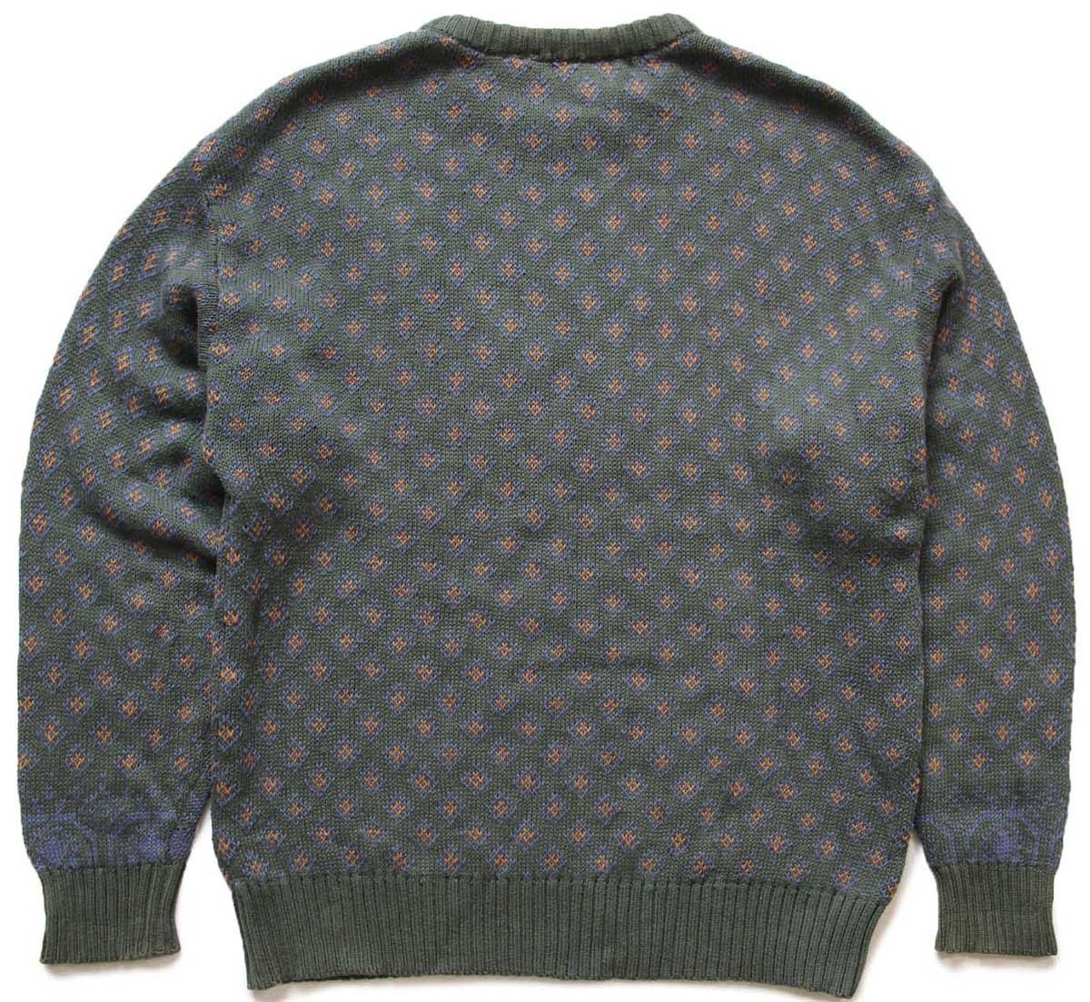 80s エディーバウアー 畦編み コットンニット ビンテージ old 90s 80s 黒タグ Eddie Bauer 無地 コットン ニット セーター XL / 80