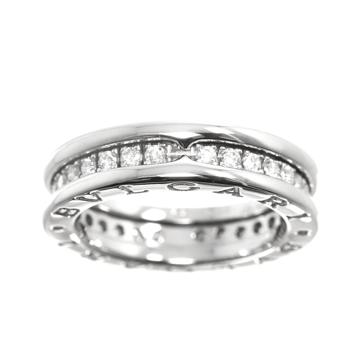 ブルガリ BVLGARI ビーゼロワン #48 リング ダイヤ K18 WG ホワイト 