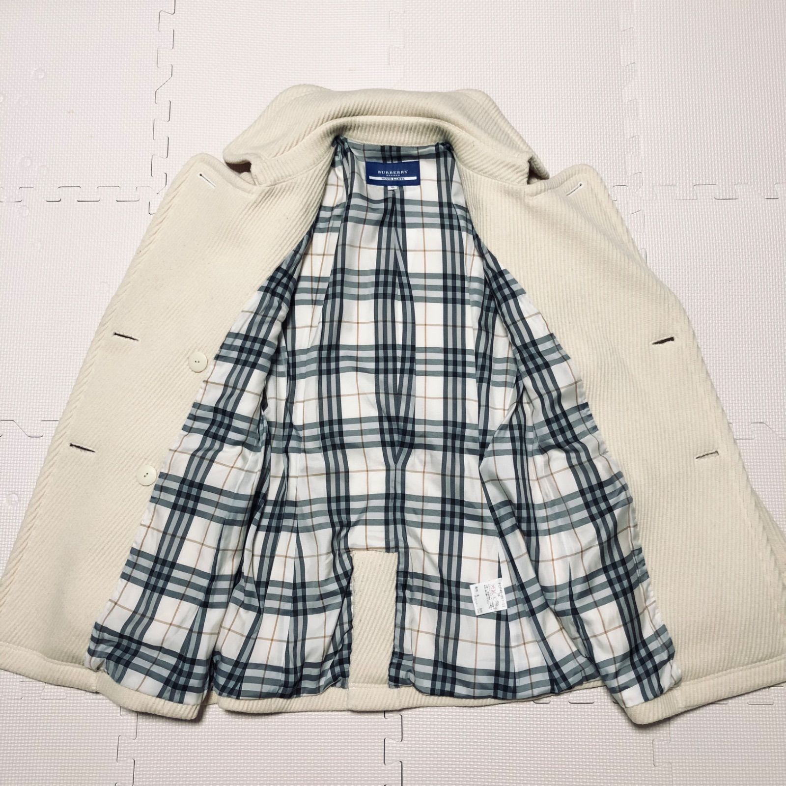 美品 バーバリー ブルー レーベルピーコート Pコート ノバチェック