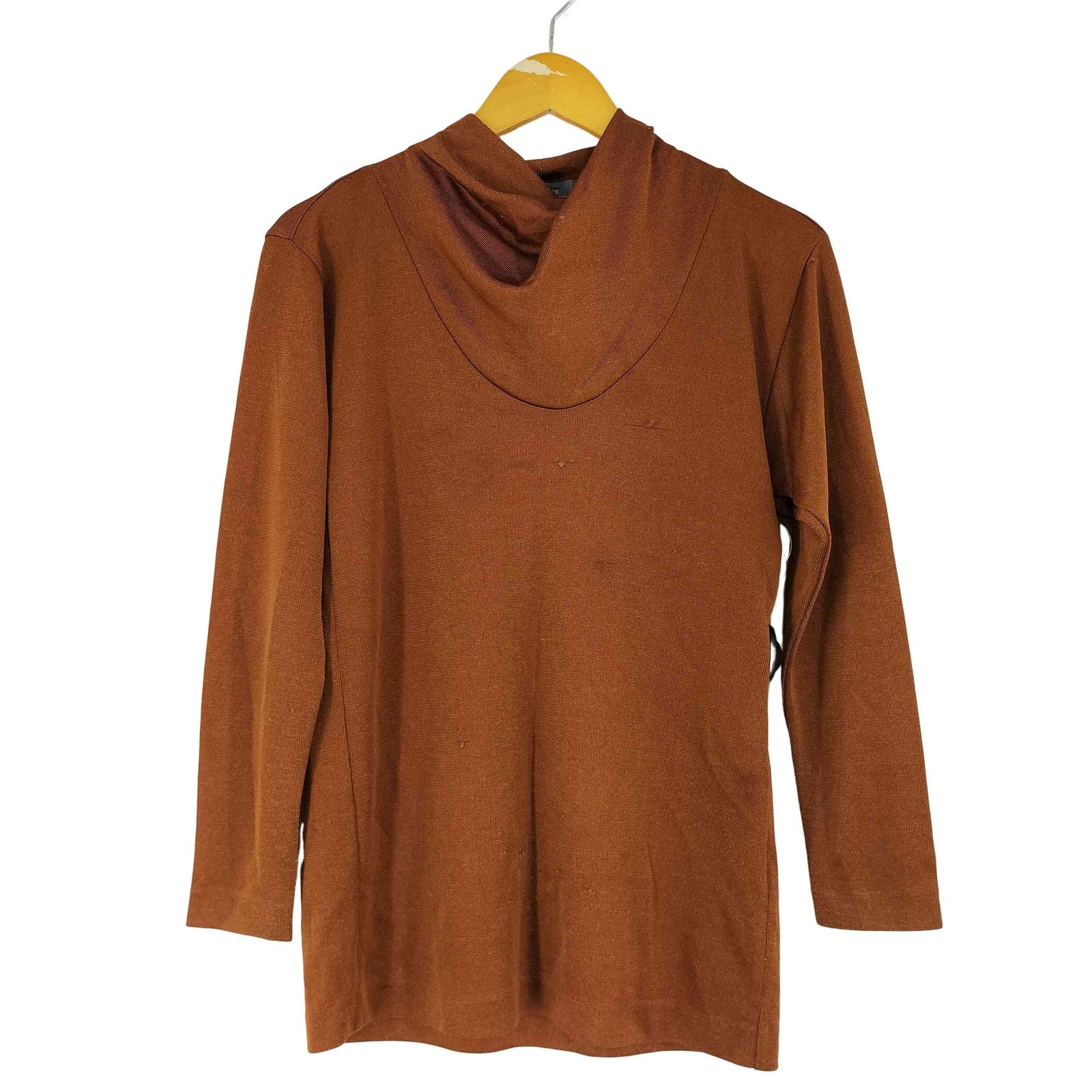 イッセイミヤケ ISSEY MIYAKE 80s 筆タグ ハイネック レーヨン混 デザインシャツ レディース JPN M