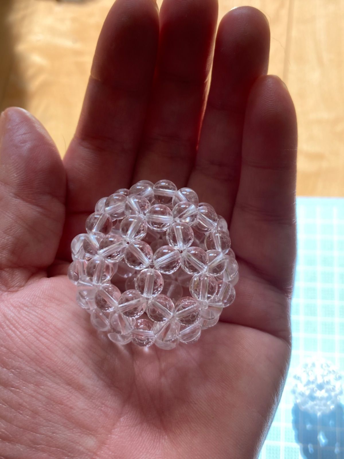 神聖幾何学　フラーレン　6ミリ　天然水晶　バッキーボール