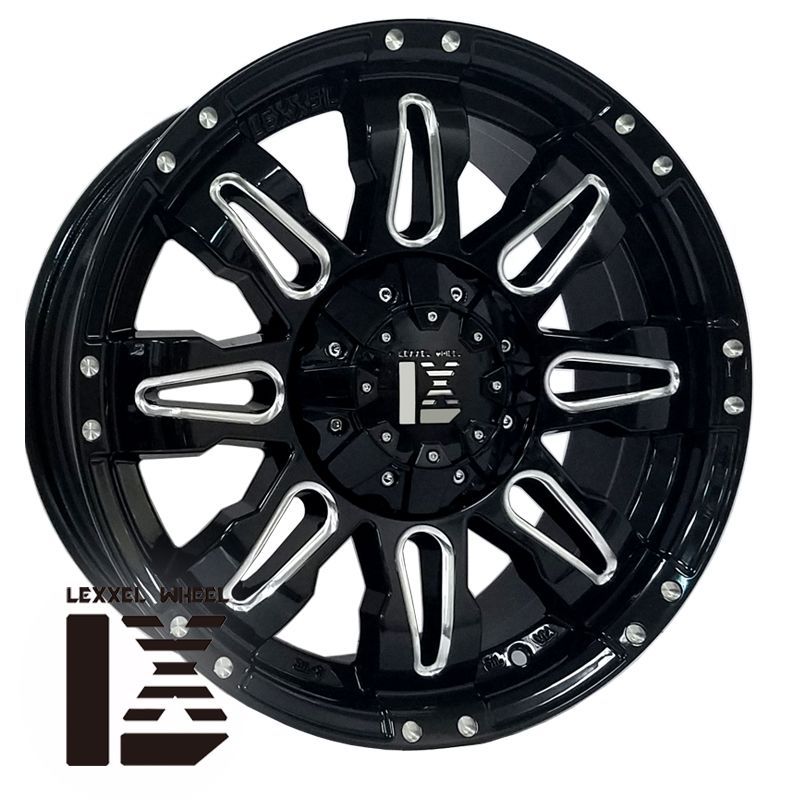 JL JK ラングラー 背面用付き（5本セット）17インチ LEXXEL Balano ヨコハマ ジオランダー MT G003 265/70R17  285/70R17 新品 タイヤホイール