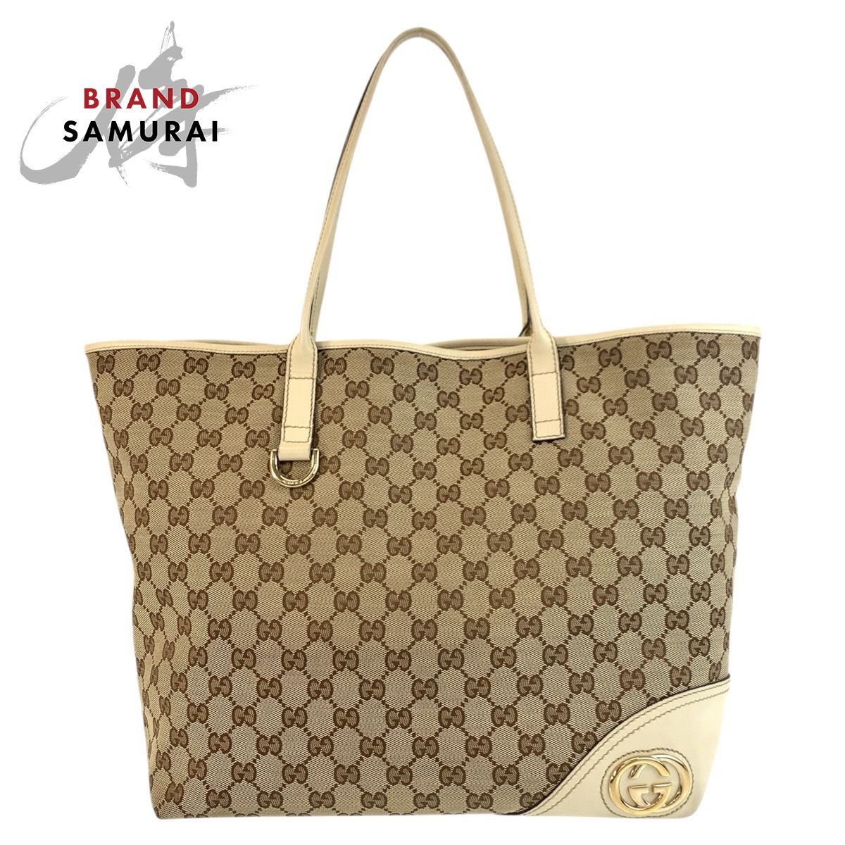 GUCCI グッチ アビー ニューブリット ベージュ ゴールド金具 GGキャンバス|レザー 169945 トートバッグ レディース 503797