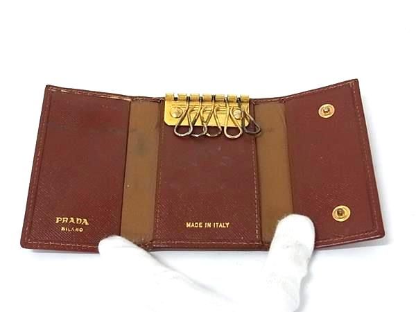 PRADA プラダ サフィアーノレザー 6連 キーケース 鍵入れ メンズ