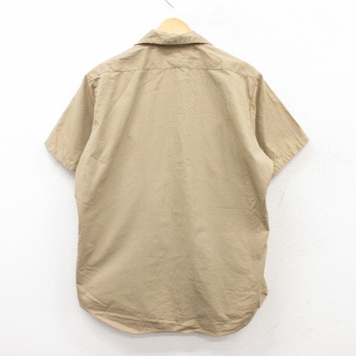 XL/古着 半袖 ワーク シャツ メンズ 80s コットン 開襟 オープン