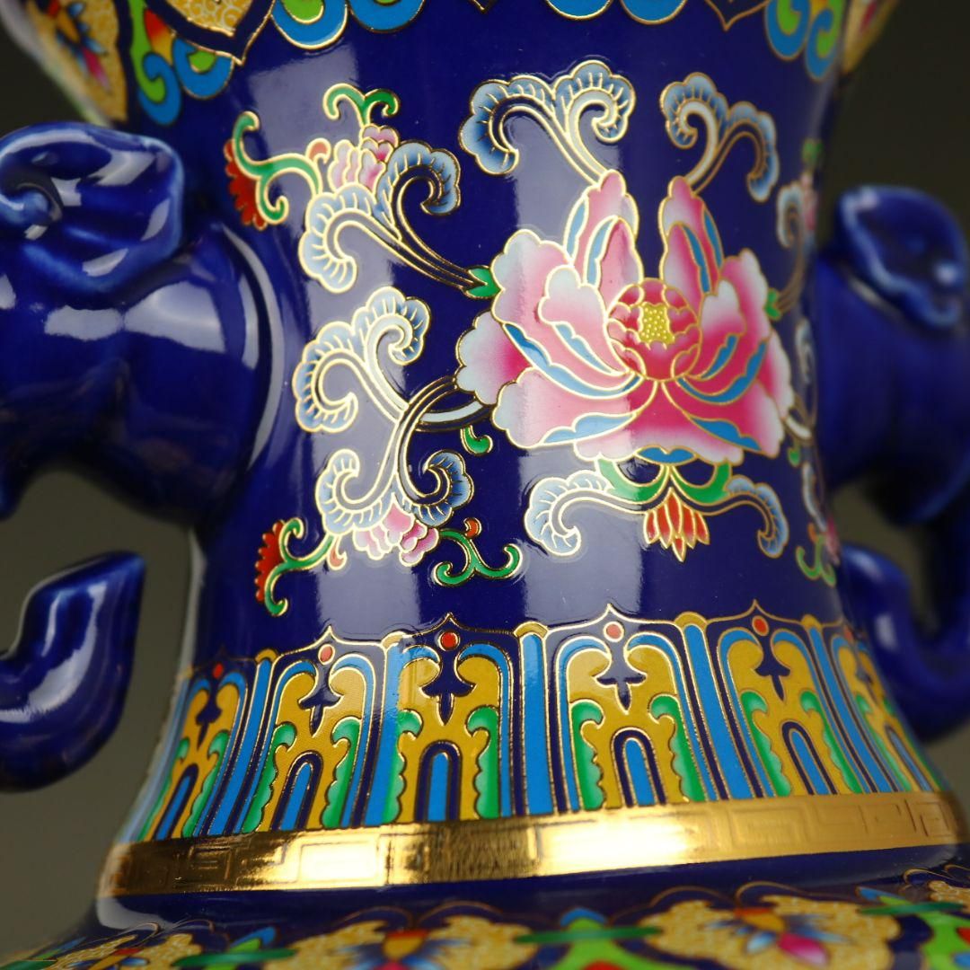 乾隆太平景象掐丝琺瑯両耳尊瓶 景徳鎮  陶磁器  現代工芸品 美術品 置物 乾隆太平景象掐丝琺瑯両耳尊瓶 景徳鎮 陶磁器 現代工芸品 美術品