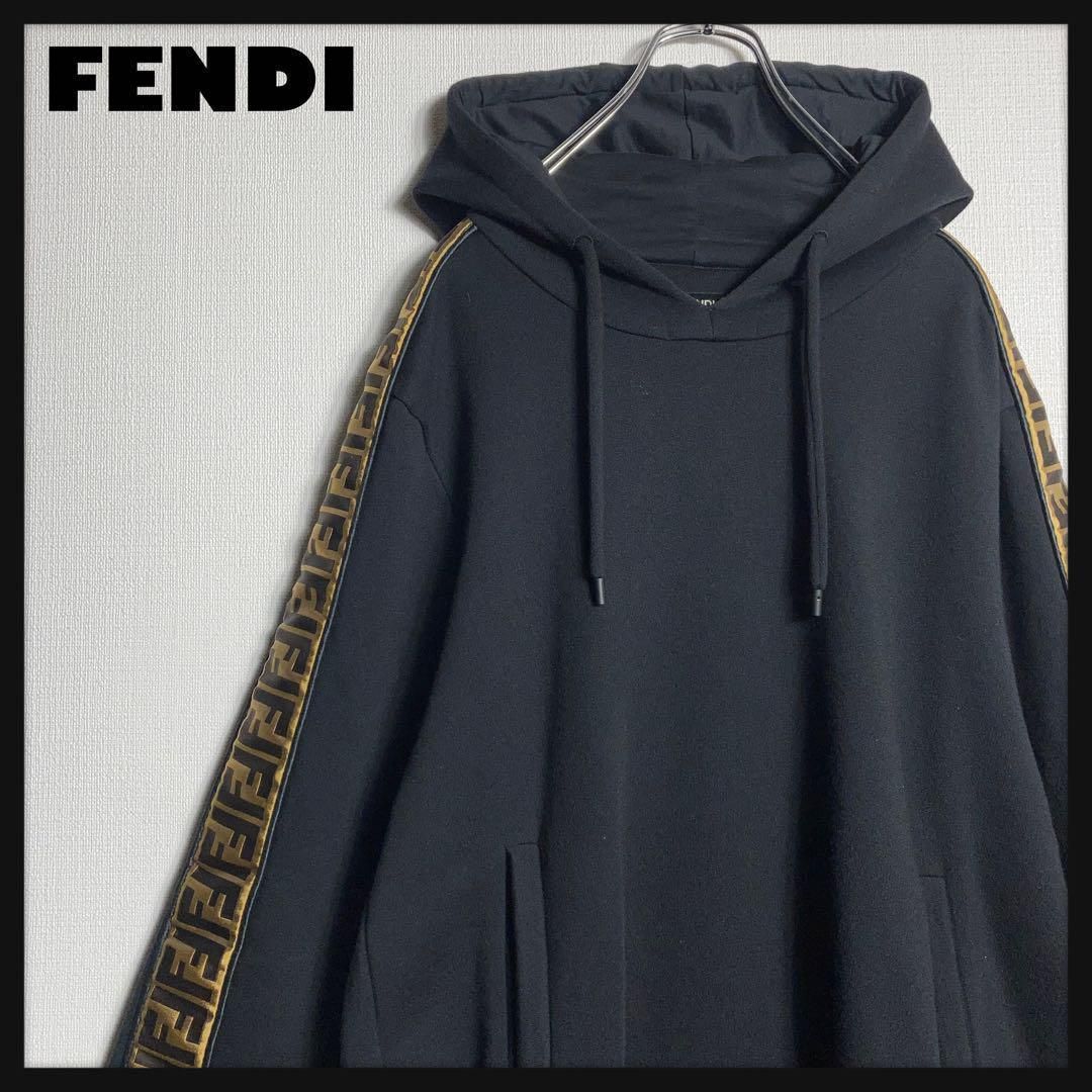 【美品】フェンディ デニム パーカー ジャケット FF ロゴテープ 44 S相当 220307-072_3.jpg