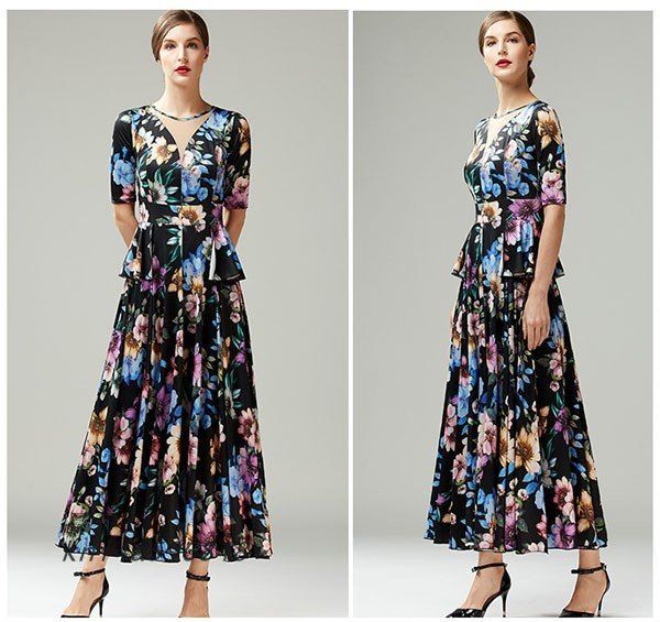 残り1点 社交ダンス ドレス 社交ダンス衣装 ワンピース 競技用ドレス スタンダード ステージ衣装 kni4a596848