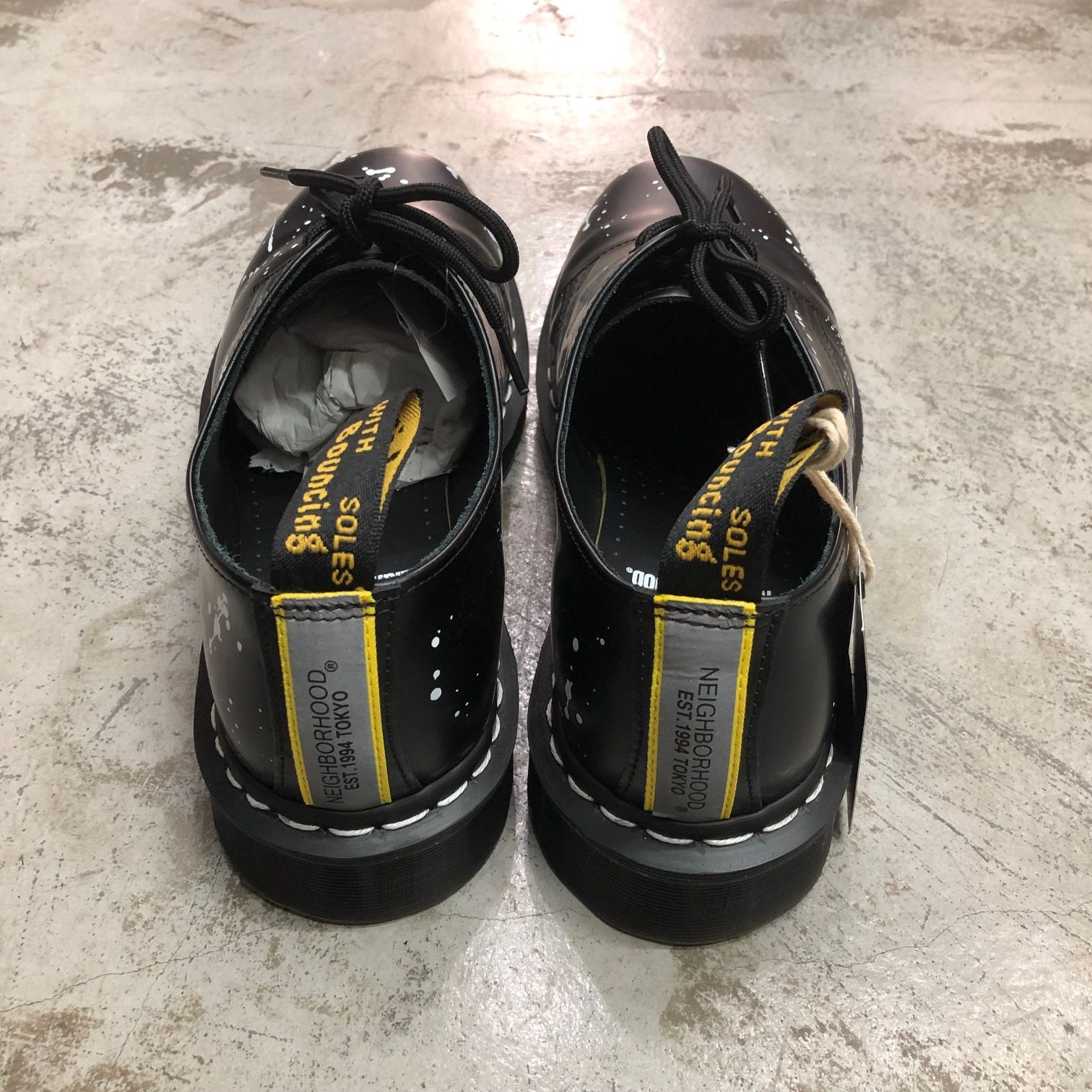 NEIGHBORHOOD Dr.Martens NHDM. 3 Eye CL-SHOES 27593922　コラボ ペイント レザー シューズ 短靴 ネイバーフッド ドクターマーチン 29cm 64367A1