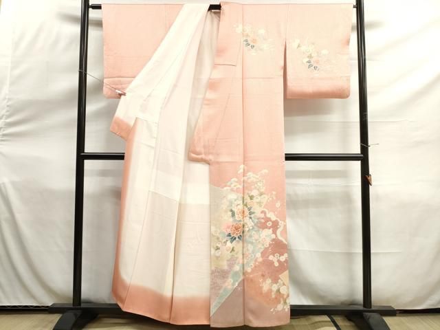 平和屋着物＊夏物 訪問着 絽 流水花鳥文 正絹 逸品 AAAX7807jd