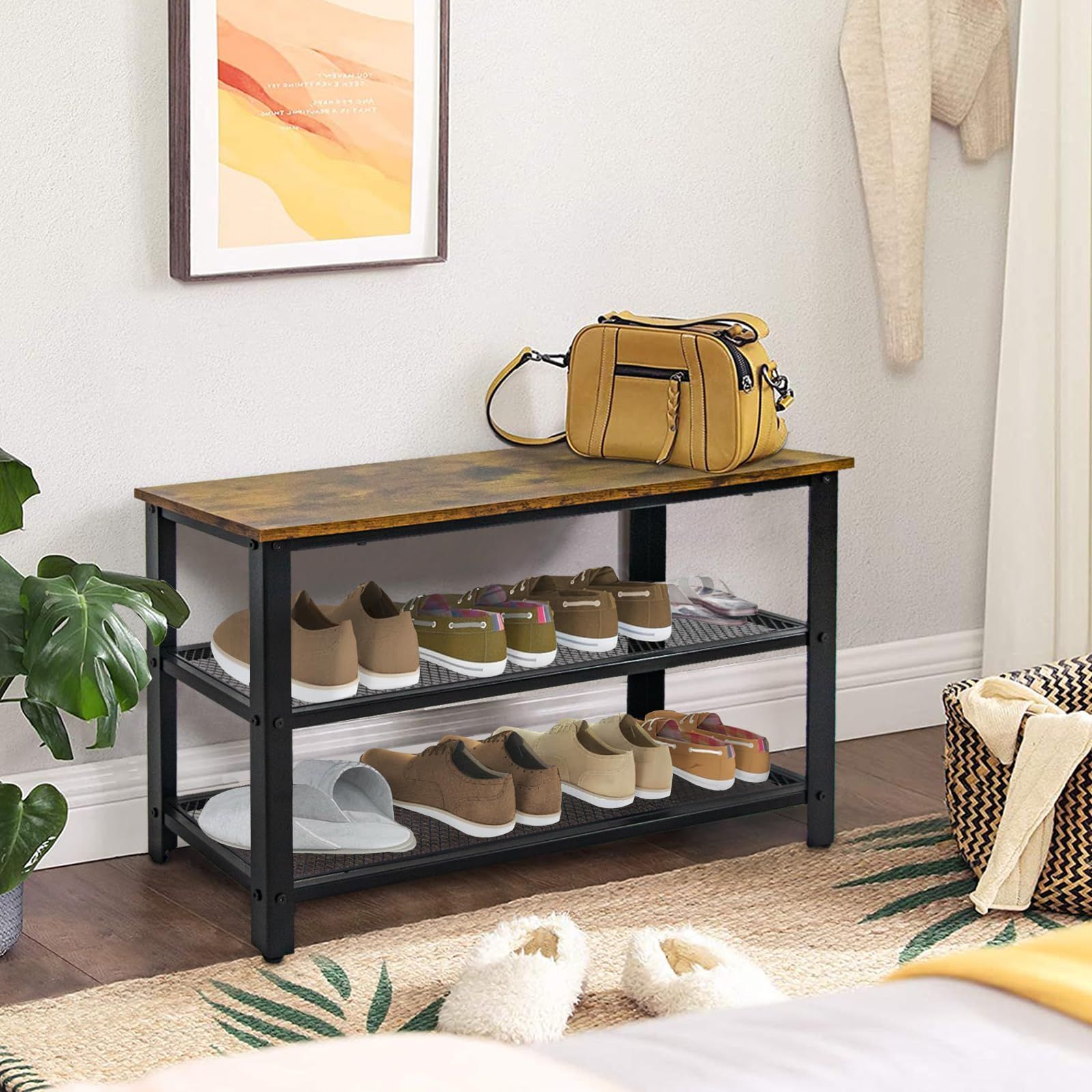 新着商品 ラック 棚 靴棚 靴箱 木製 丈夫で座れる 玄関 シューズラック シューズ収納 収納ホルダー オープンラック 三段 オープンシェルフ シェルフ fusehome 靴収納 幅73cm 省スペース スリム おしゃれ アジャスター付き NEXPOTALLINN_EU