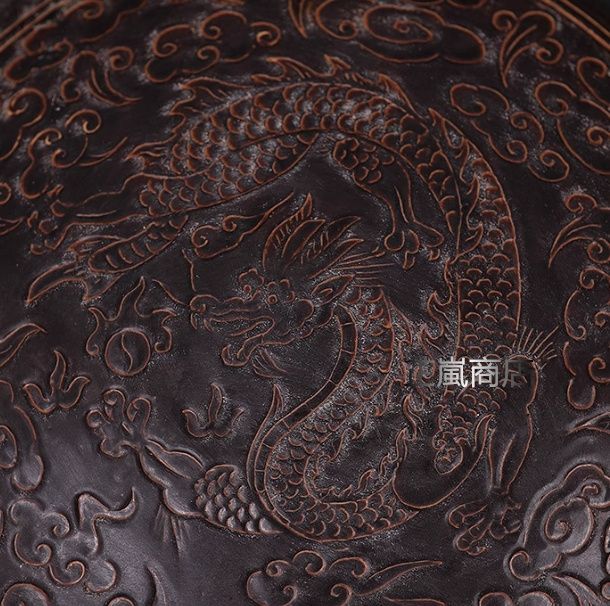 宋定窯彫刻竜紋盤 景徳鎮 陶磁器 装飾品 現代工芸品 美術品 置物
