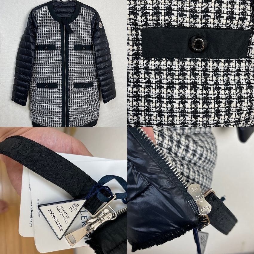 サイズ0-5□新品□モンクレール MAIXI ツイード切替 ライトダウン 