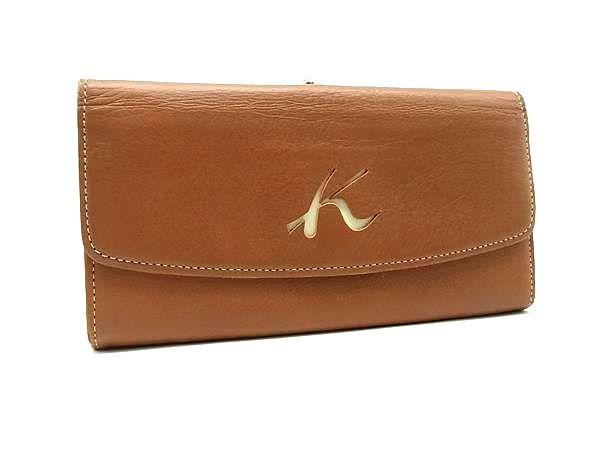 定番 □美品□ Kitamura キタムラ レザー がま口 二つ折り 長財布 小物