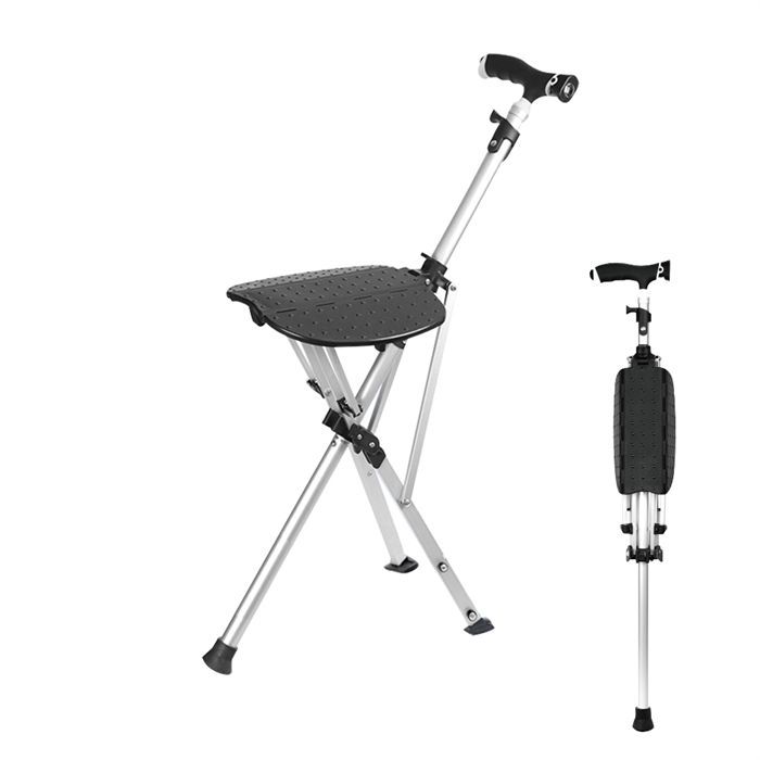 ステッキチェア 椅子になる杖 折りたたみ 軽量 座れる アルミ製 三脚 イス 杖 歩行補助杖 介護 耐荷重100kg ルフ 釣り