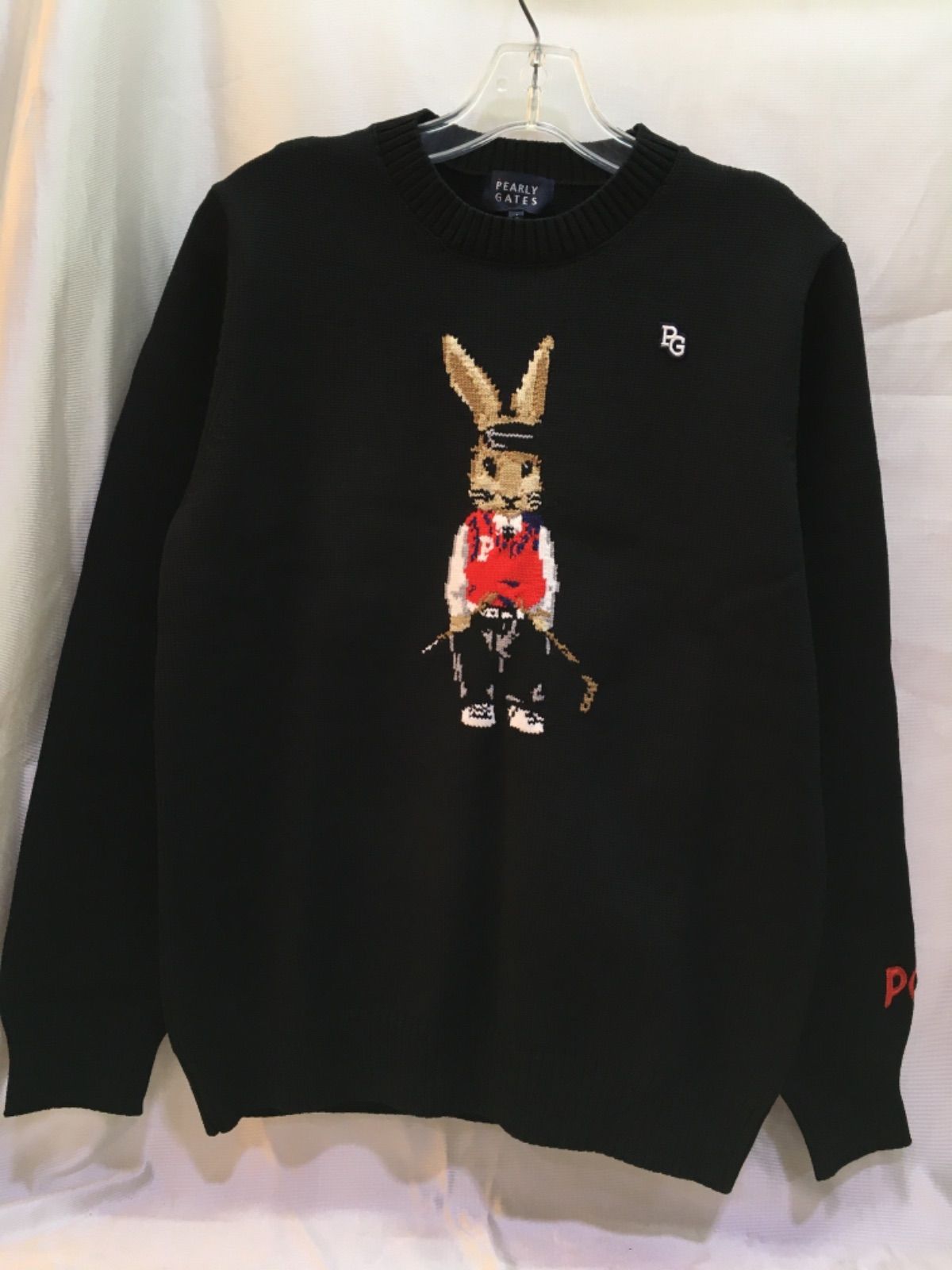 Pearly Gates ウサギ刺繍セーター ネイビー　サイズ1 ゴルフウェア Pearly Gates ウサギ刺繍セーター ネイビー サイズ1 ゴルフウェア
