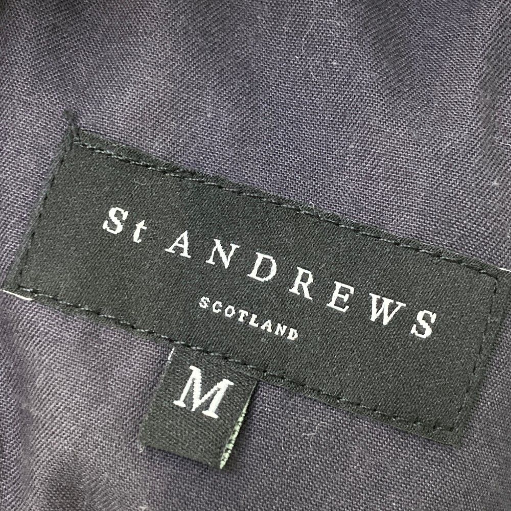 サイズ：M ST ANDREWS セントアンドリュース  リブ切替ワンピース 総柄 ネイビー系 [240101444949] ゴルフウェア レディース ストスト サイズ：M ST ANDREWS セントアンドリュース リブ切替ワンピース