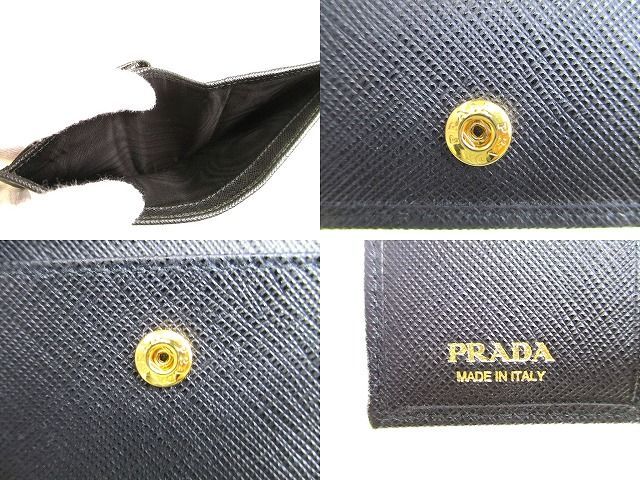 プラダ PRADA サフィアーノメタル レザー 2つ折り 財布 コンパクト財布 コンパクトウォレット メンズ レディース 【未使用保管品】