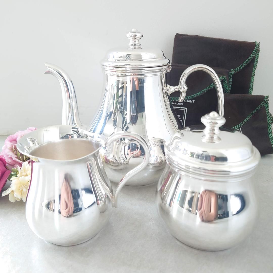 クリストフル アルビ ティーポット シュガーポット ミルクポット 袋付き